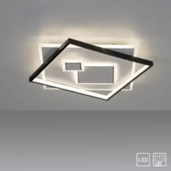 LED Deckenleuchte quadratisch schwarz weiß schaltbar warmweiß Licht