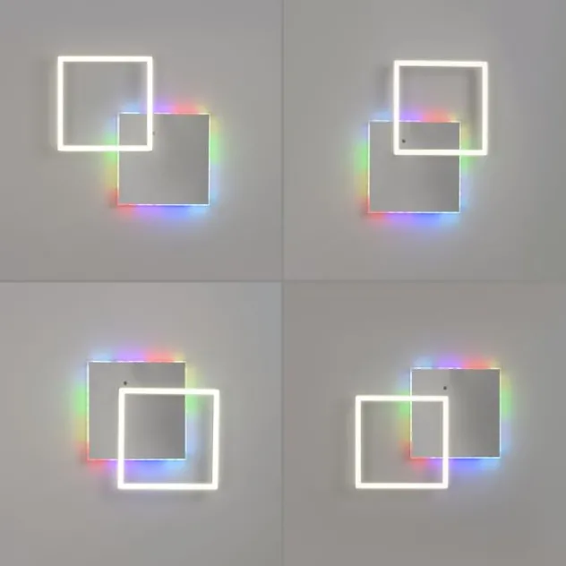 LED Deckenleuchte quadratisch aluminium CCT dimmbar Rainbow RGB