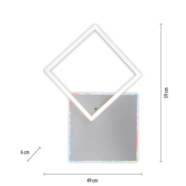 LED Deckenleuchte quadratisch aluminium CCT dimmbar Rainbow RGB