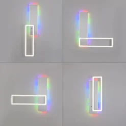 LED Deckenleuchte rechteckig aluminium CCT dimmbar Rainbow RGB