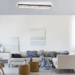 LED Deckenleuchte rechteckig schwarz weiß schaltbar warmweiß Licht
