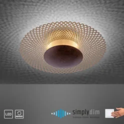 LED Deckenleuchte, rost-gold, indirekt, blendfrei, dimmbar, Memory Funktion