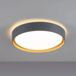 LED-Deckenleuchte, rund, Ø 40 cm, dimmbar, grau, Holdekor