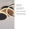 LED Deckenleuchte rund schwarz mit Holzdekor schwenkbar modern