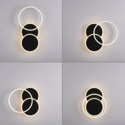LED Deckenleuchte rund schwarz schwenkbar warmweiß modern