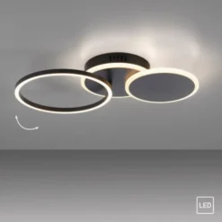 LED Deckenleuchte rund schwarz schwenkbar warmweiß modern