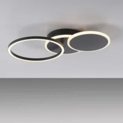 LED Deckenleuchte rund schwarz schwenkbar warmweiß modern