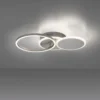 LED-Deckenleuchte, rund, stahlfarben, 42x34cm