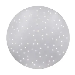 LED Deckenleuchte, rund, stahlfarben, CCT, dimmbar, Ø 48cm, Fernbedienung