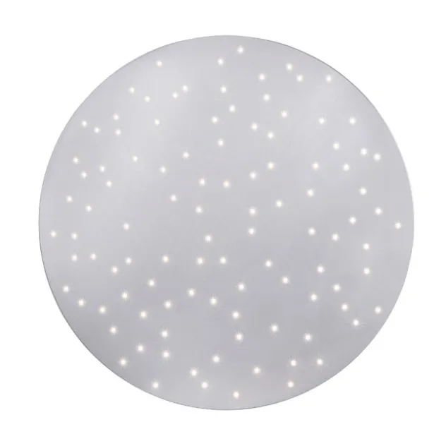 LED Deckenleuchte, rund, stahlfarben, CCT, dimmbar, Ø 48cm, Fernbedienung