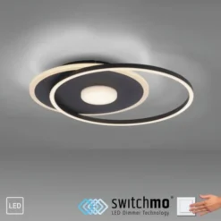 LED Deckenleuchte rund Switchmo schwarz 3 Stufen Dimmung modern