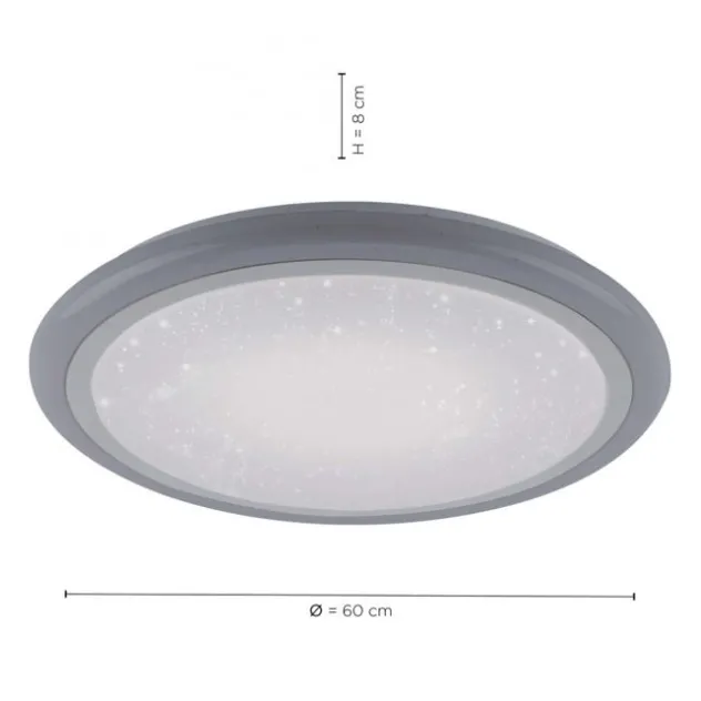 LED Deckenleuchte, rund, weiß, Sternenhimmeloptik, Ø 60cm, dimmbar