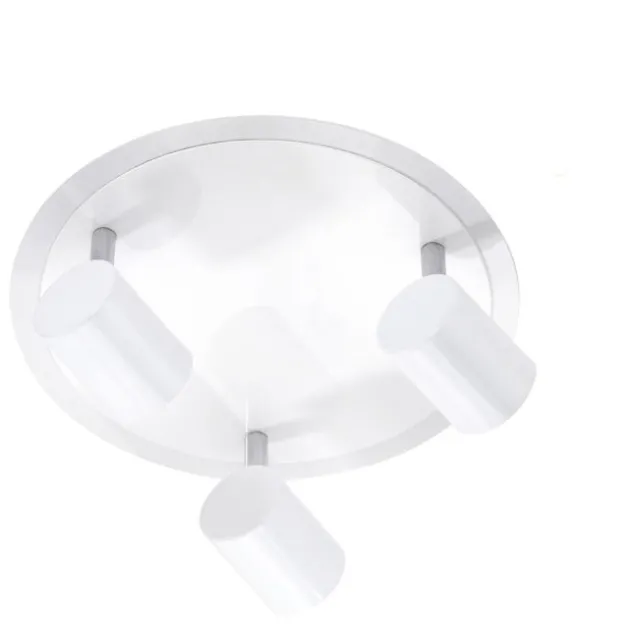 LED-Deckenleuchte, rund, weiß, 3 verstellbare Leuchtköpfe, warmweiß, modern