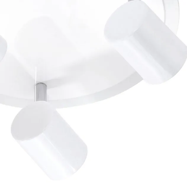 LED-Deckenleuchte, rund, weiß, 3 verstellbare Leuchtköpfe, warmweiß, modern
