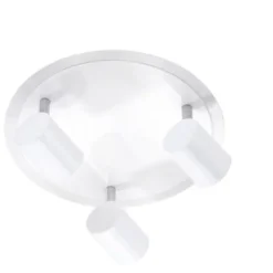 LED-Deckenleuchte, rund, weiß, 3 verstellbare Leuchtköpfe, warmweiß, modern