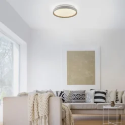 LED Deckenleuchte sandfarben, CCT Fernbedienung