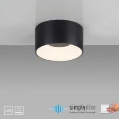 LED Deckenleuchte schwarz D=16cm dimmbar SymplyDim Spot