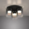 LED Deckenleuchte schwarz dimmbar in 3 Stufen Rauchglas Schlafzimmer