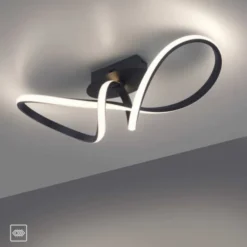 LED-Deckenleuchte, schwarz, dimmbar, IP20, Innenleuchte