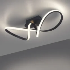 LED-Deckenleuchte, schwarz, dimmbar, IP20, Innenleuchte