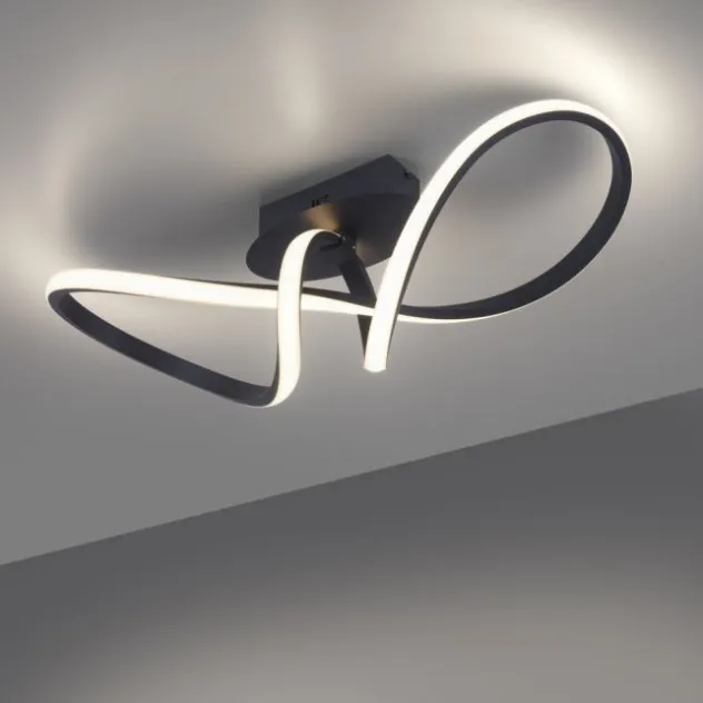 LED-Deckenleuchte, schwarz, dimmbar, IP20, Innenleuchte