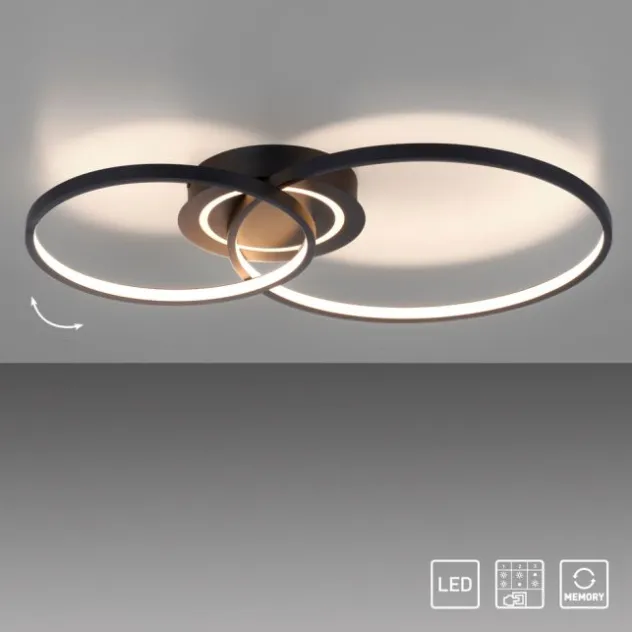 LED Deckenleuchte schwarz drehbar rund Lichtring getrennt schaltbar
