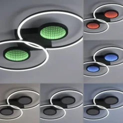 LED Deckenleuchte schwarz Effekte RGB Rainbow CCT dimmbar Fernbedienung