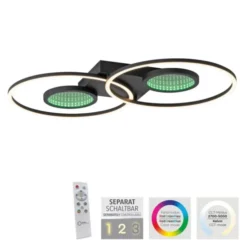 LED Deckenleuchte schwarz Effekte RGB Rainbow CCT dimmbar Fernbedienung