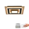 LED Deckenleuchte schwarz Holzoptik mit Metall getrennt schaltbar