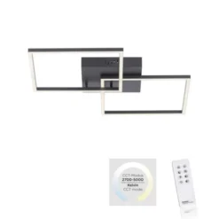LED Deckenleuchte, schwarz, Lichtfarbensteuerung, Fernbedienung, dimmbar