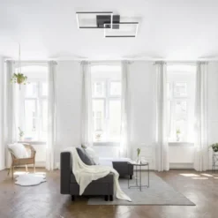 LED Deckenleuchte, schwarz, Lichtfarbensteuerung, Fernbedienung, dimmbar