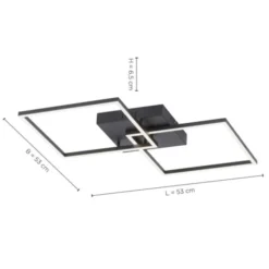 LED Deckenleuchte, schwarz, Lichtfarbensteuerung, Fernbedienung, dimmbar