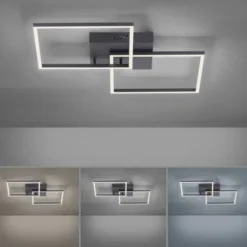 LED Deckenleuchte, schwarz, Lichtfarbensteuerung, Fernbedienung, dimmbar