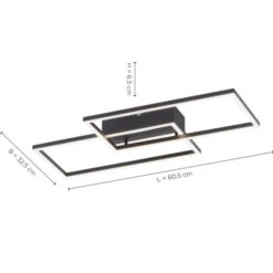 LED Deckenleuchte, schwarz, modern, Farbsteuerung, dimmbar, Fernbedienung