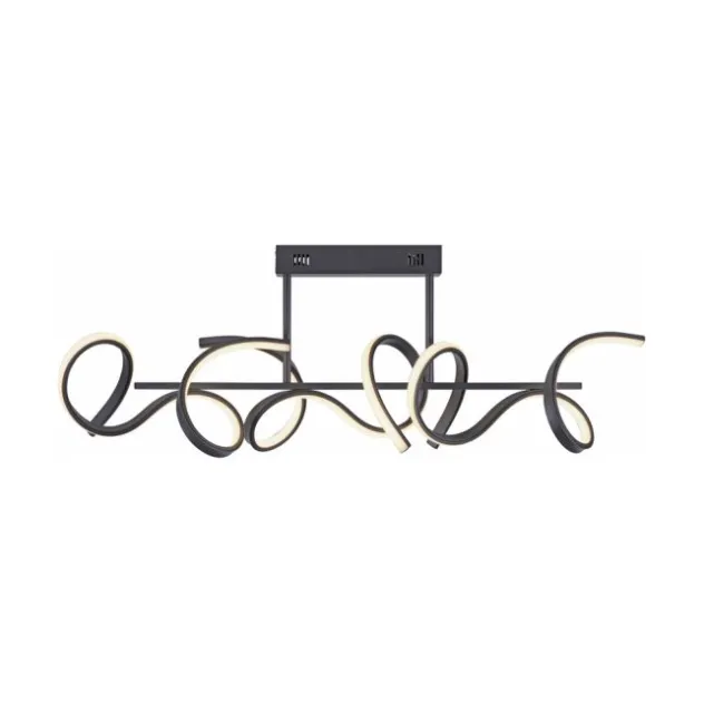 LED Deckenleuchte, schwarz, modern, geschwungenes Design, Dimmfunktion