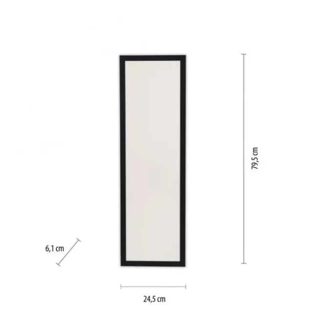 LED Deckenleuchte schwarz rechteckig 80x25cm flach warmweiß energiesparend