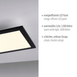 LED Deckenleuchte schwarz rechteckig 80x25cm flach warmweiß energiesparend