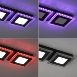 LED Deckenleuchte schwarz RGB Memoryfunktion CCT dimmbar steuerbar