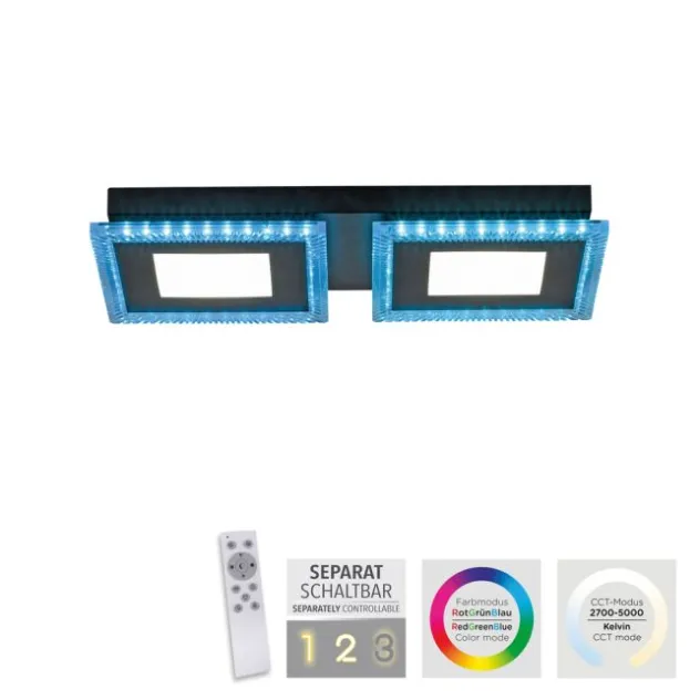 LED Deckenleuchte schwarz RGB Memoryfunktion CCT dimmbar steuerbar