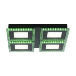 LED Deckenleuchte schwarz RGB Farbmodus CCT dimmbar 4 flammig