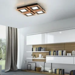 LED Deckenleuchte schwarz RGB Farbmodus CCT dimmbar 4 flammig