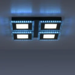 LED Deckenleuchte schwarz RGB Farbmodus CCT dimmbar 4 flammig