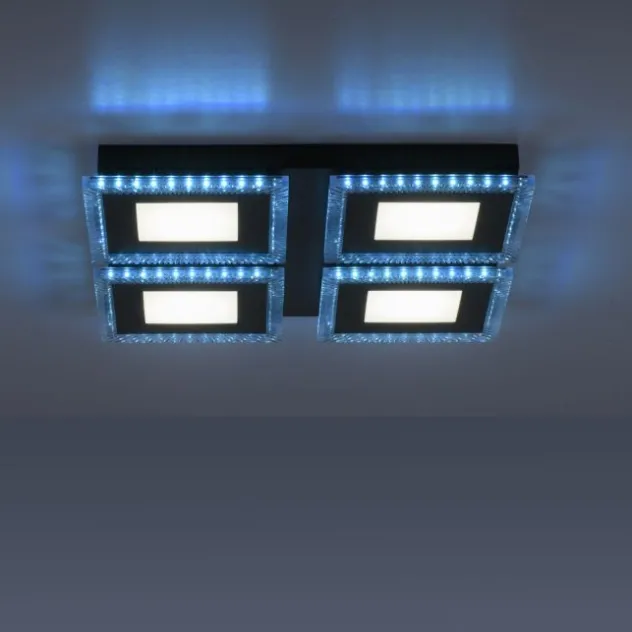LED Deckenleuchte schwarz RGB Farbmodus CCT dimmbar 4 flammig