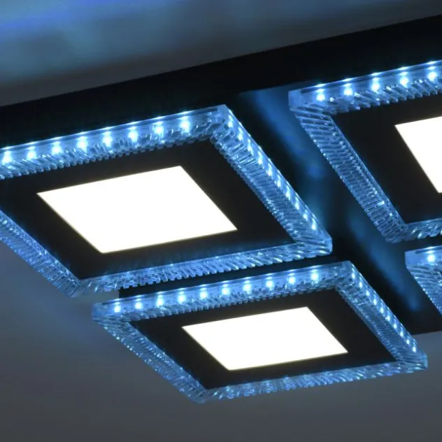 LED Deckenleuchte schwarz RGB Farbmodus CCT dimmbar 4 flammig
