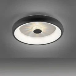 LED Deckenleuchte schwarz rund Kristalleffekte dimmbar CCT