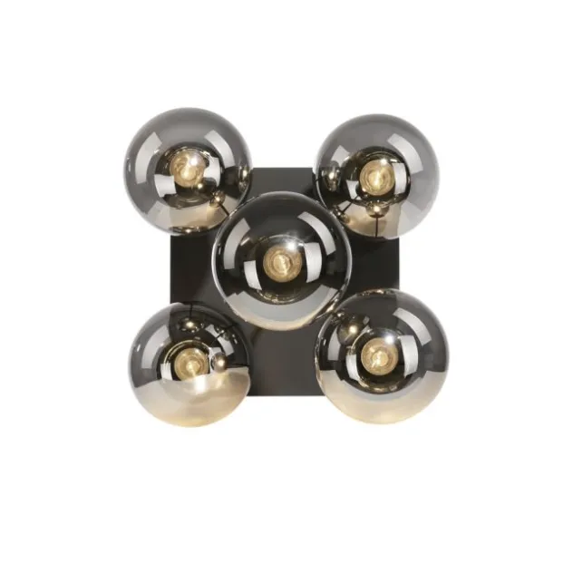 LED Deckenleuchte, schwarz, schlicht, zeitlos, 5 flammige Deckenlampe