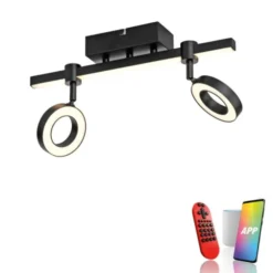 LED Deckenleuchte schwarz Smarthome dimmbar Fernbedienung App