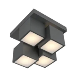 LED Deckenleuchte schwarz Würfelform mit Backlight Wohnzimmer