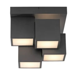 LED Deckenleuchte schwarz Würfelform mit Backlight Wohnzimmer