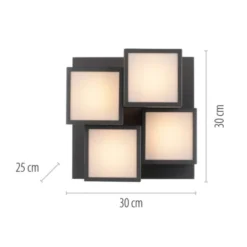 LED Deckenleuchte schwarz Würfelform mit Backlight Wohnzimmer